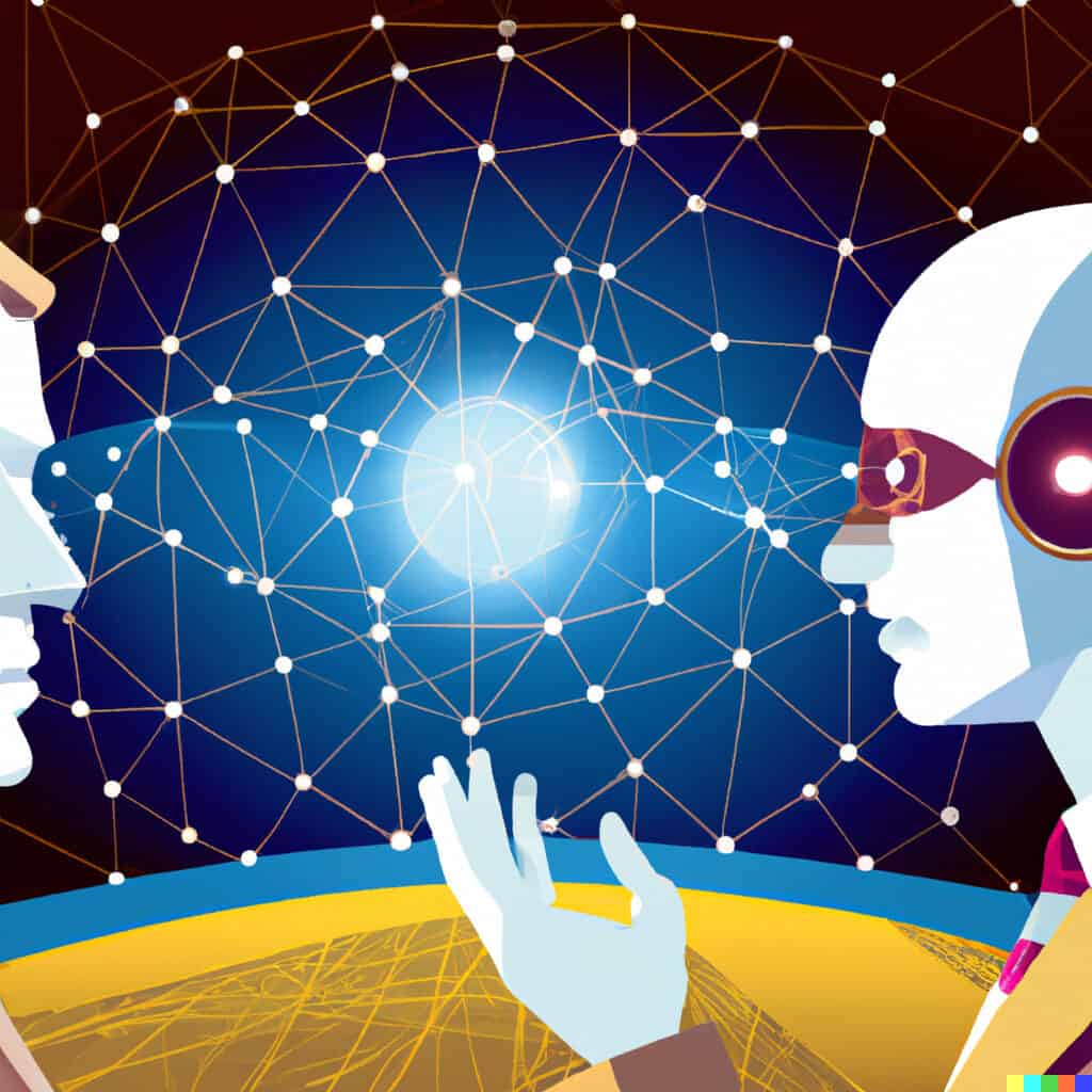 DALL·E 2023 01 08 15.13.13 An Image Depicting A Utopian Future Where Humans And AI Coexist And Work Together To Create A Brighter And Better Future. The Image Should Show People 1024x1024